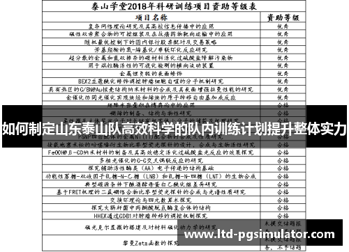 如何制定山东泰山队高效科学的队内训练计划提升整体实力